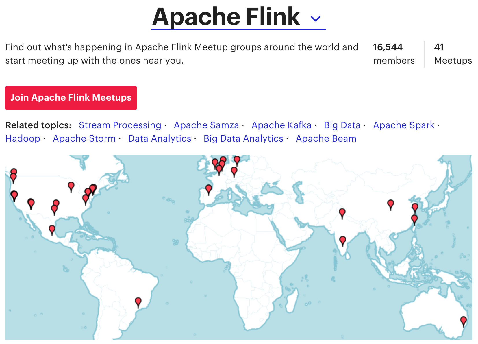 Apache Flink Meetup Map